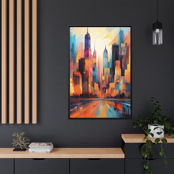 Abstract New York City Art Framed Canvas