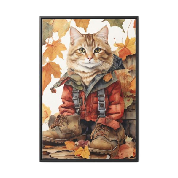 6392804872687514353_2048.jpeg Autumn Cat In Boots Framed Canvas