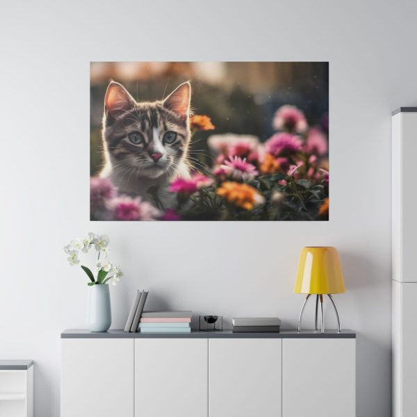 6424788608183163747_2048.jpeg Cat Kitten Flowers Blossoms Standard Canvas