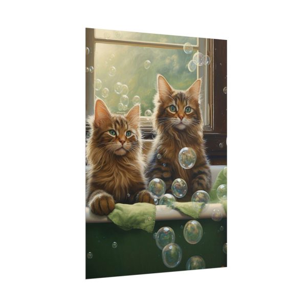 Cats Taking Bubble Bath Poster