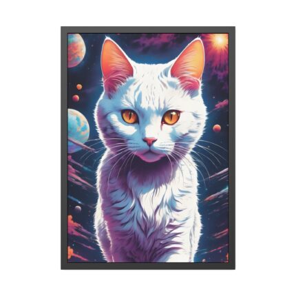 White Cat Anime Illustration Framed Poster
