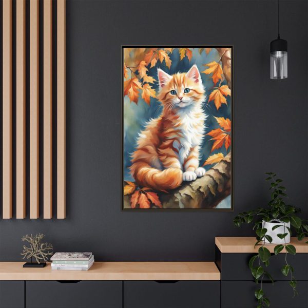 6629463998046886905_2048.jpeg Fluffy Kitten In Tree Framed Canvas