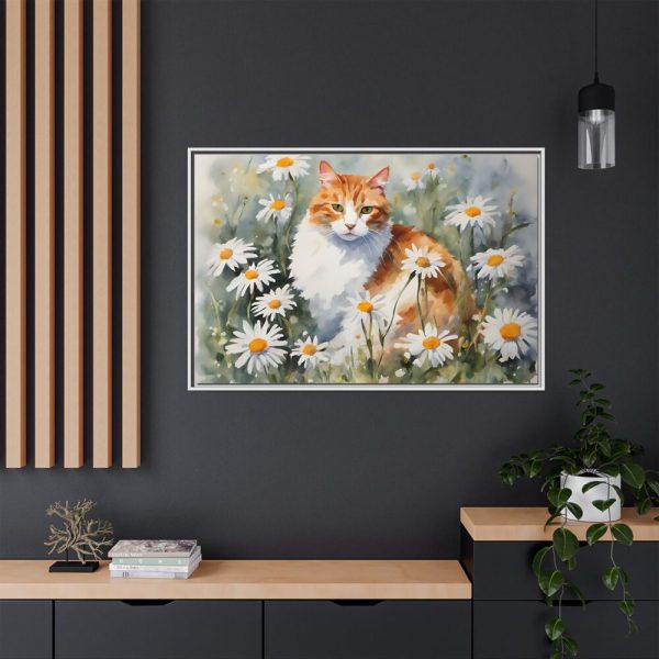 6679868981488805523_2048.jpeg Cat Amongst Daisies Framed Canvas