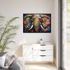 Graffiti Art Elephant Portrait Framed Canvas