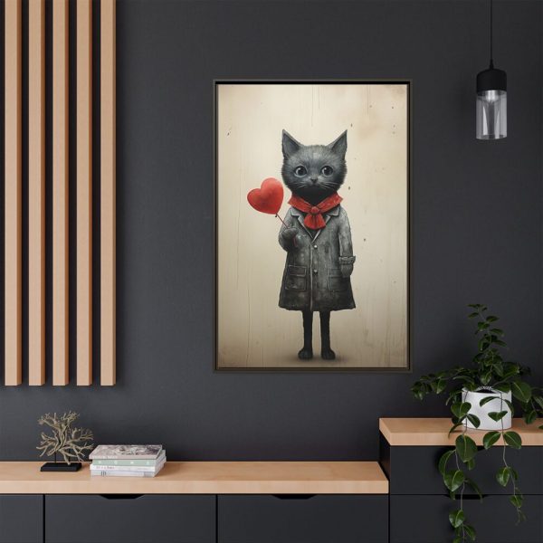 6864388371174606874_2048.jpeg Kitty Cat Valentine Art Framed Canvas