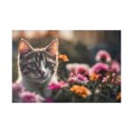 Cat Kitten Flowers Blossoms Standard Canvas - Image 2