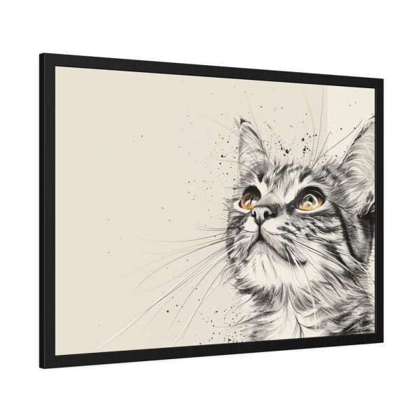 7233299515968626010_2048.jpeg Cat Face Art Framed Poster