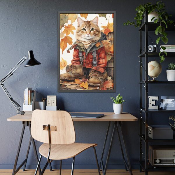 7239044911852278881_2048.jpeg Autumn Cat In Boots Framed Poster