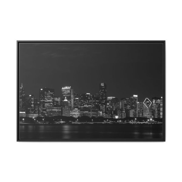 7242263300406442273_2048.jpeg Chicago Skyline At Night Framed Canvas