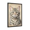 7628205515171336127_2048.jpeg Gray Tabby Cat Portrait Art Framed Poster