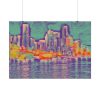 Pop Art Seattle Skyline Print Poster