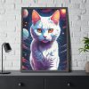 7636175294177806651_2048-1.jpeg White Cat Anime Illustration Framed Poster