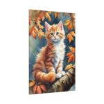 Fluffy Kitten In Tree  Standard Canvas
