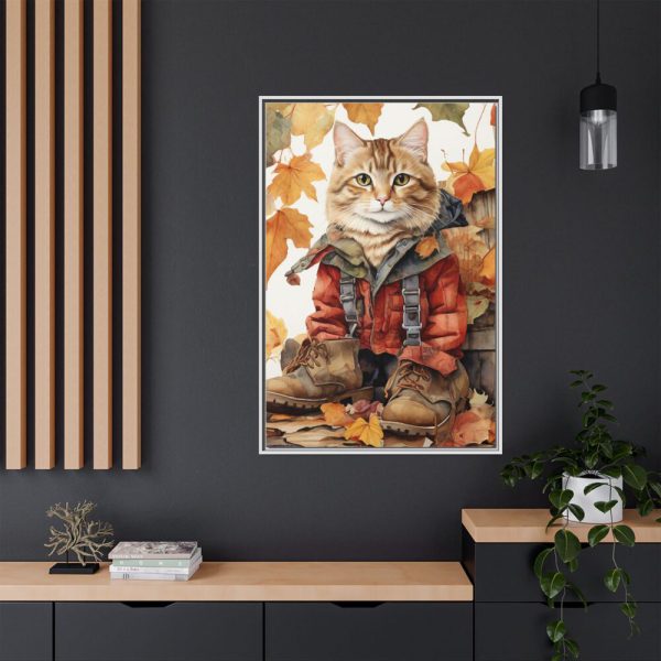 7759142237363673715_2048.jpeg Autumn Cat In Boots Framed Canvas
