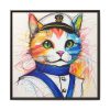 7863015950094993495_2048.jpeg Nautical Sailor Cat Art Framed Canvas