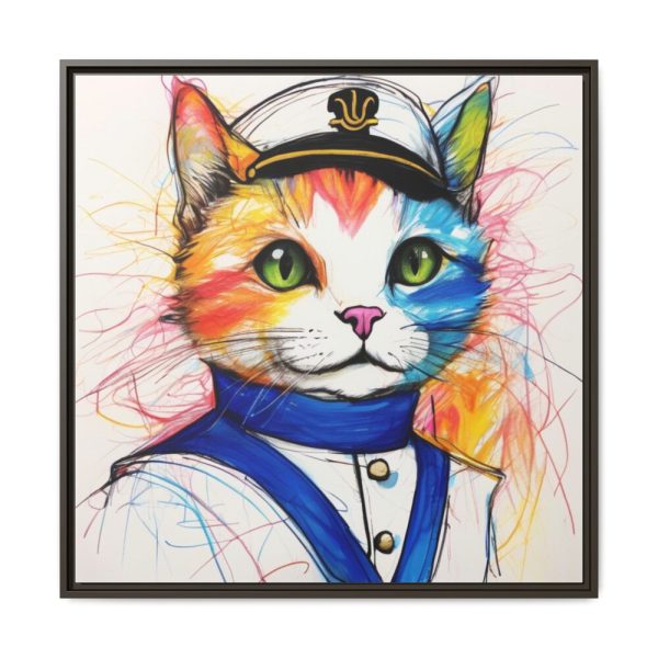 7863015950094993495_2048.jpeg Nautical Sailor Cat Art Framed Canvas