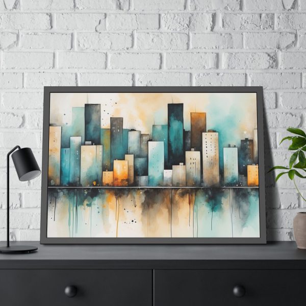 8018040243066116905_2048-1.jpeg Watercolor Cityscape Framed Poster