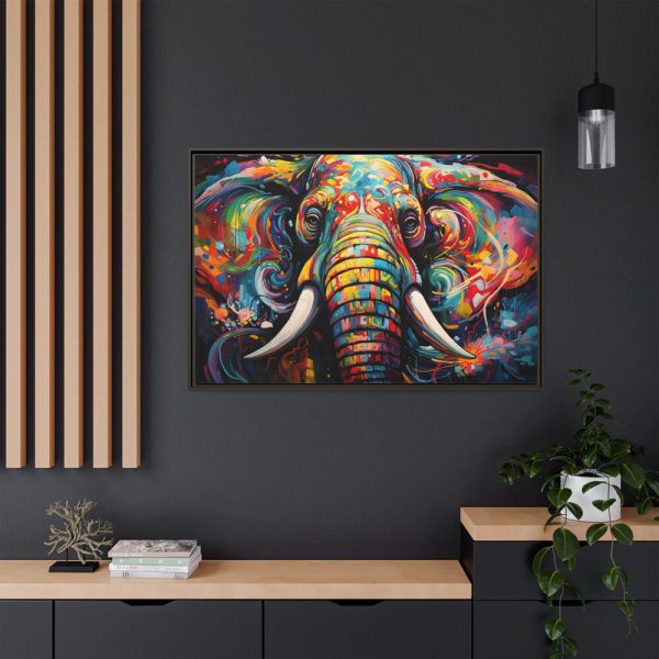 Graffiti Art Elephant Portrait Framed Canvas