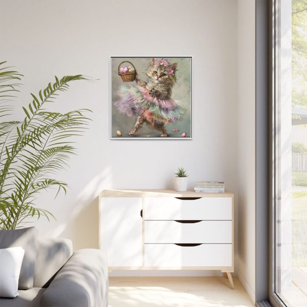 8080494750431763365_2048.jpeg Easter Ballerina Cat Art Print Framed Canvas