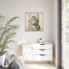 8233299793033538696_2048.jpeg Gray Tabby Cat Portrait Art Framed Canvas