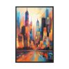 Abstract New York City Art Framed Canvas