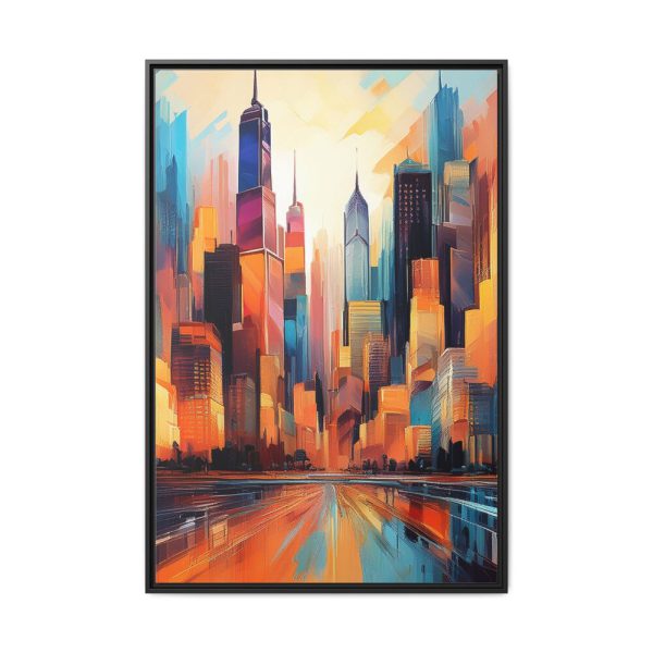 Abstract New York City Art Framed Canvas