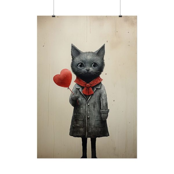 Kitty Cat Valentine Art Poster