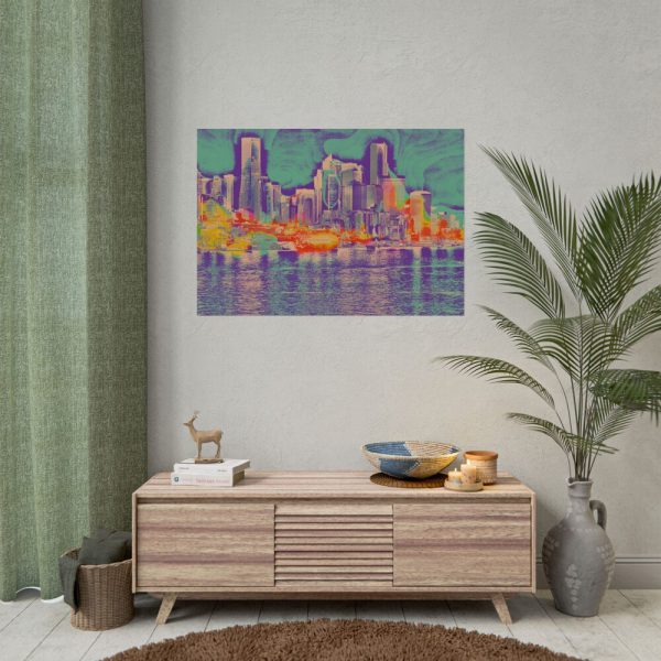 Pop Art Seattle Skyline Print Poster
