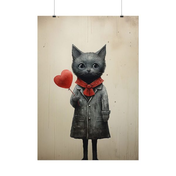 Kitty Cat Valentine Art Poster