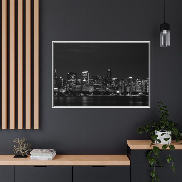 8732065993473704911_2048.jpeg Chicago Skyline At Night Framed Canvas