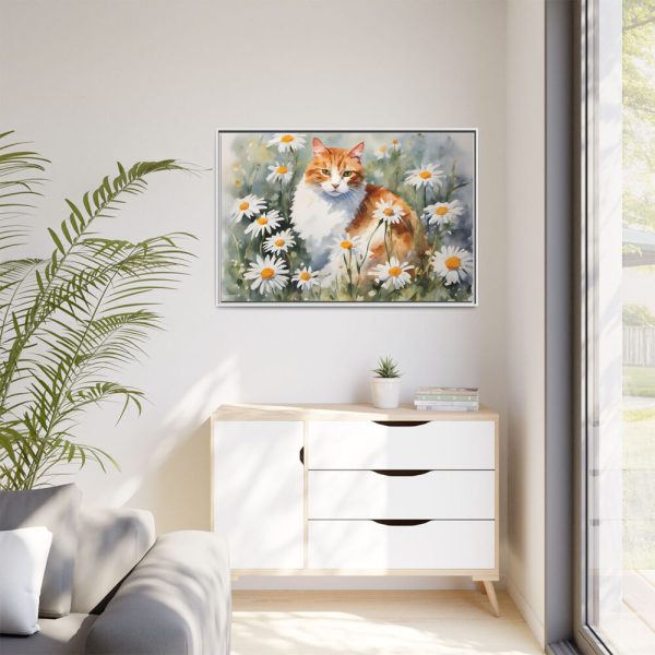 8885266419408091757_2048.jpeg Cat Amongst Daisies Framed Canvas