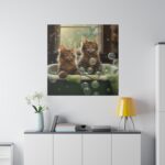 Cats Taking Bubble Bath Standard Canvas - Image 4