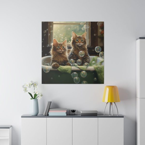 8905411978818123193_2048.jpeg Cats Taking Bubble Bath Standard Canvas