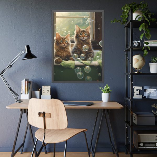 Cats Taking Bubble Bath  Framed Poster