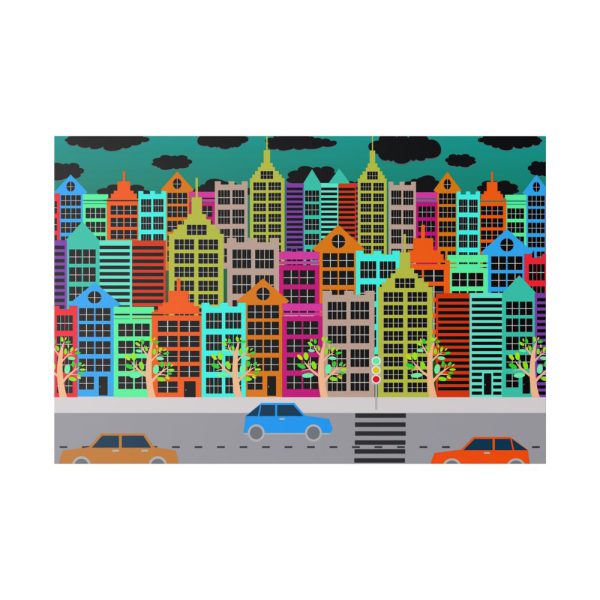 9079761694863422963_2048.jpeg Colorful Cityscape Town City Building Standard Canvas