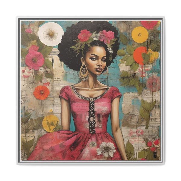 9102469187974502869_2048.jpeg Beautiful Black Woman Abstract Montage Art Framed Canvas