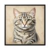 9182071165561020847_2048.jpeg Gray Tabby Cat Portrait Art Framed Canvas
