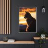 9305113755252579383_2048.jpeg Sunset Kitty Art Framed Canvas