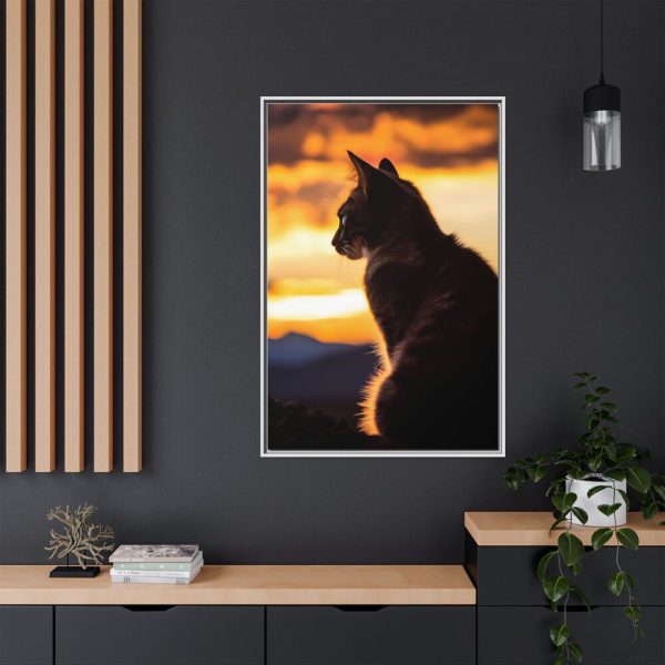 9305113755252579383_2048.jpeg Sunset Kitty Art Framed Canvas