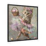 Easter Ballerina Cat Art Print Framed Canvas