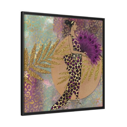 Animal Print African Woman Framed Canvas
