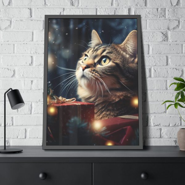 9677435811610501057_2048.jpeg Christmas Cat Framed Poster