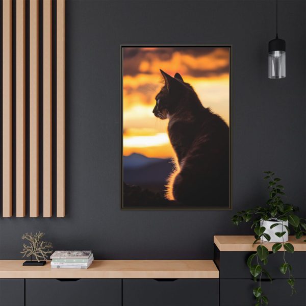 9740428219234474558_2048.jpeg Sunset Kitty Art Framed Canvas