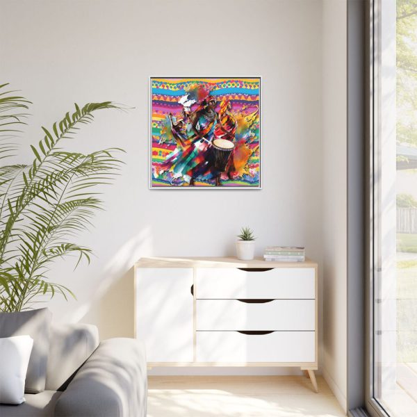 9747662275197789946_2048.jpeg Three African Musicians Performing Framed Canvas