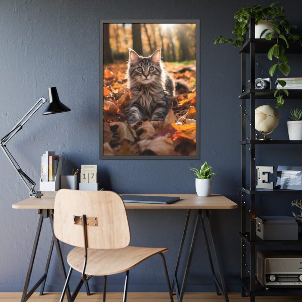 9858120782066030161_2048.jpeg Fluffy Tabby Kitty Laying Framed Poster