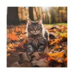Fluffy Tabby Kitty Laying Standard Canvas - Image 2