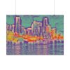 Pop Art Seattle Skyline Print Poster