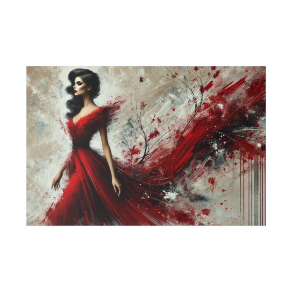10028954925785514358_2048.jpeg Stylized Woman in Flowing Red Dress Standard Canvas