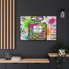 Graffiti-Style Artwork of Chanel No. 5 Perfume Bottle Framed Canvas