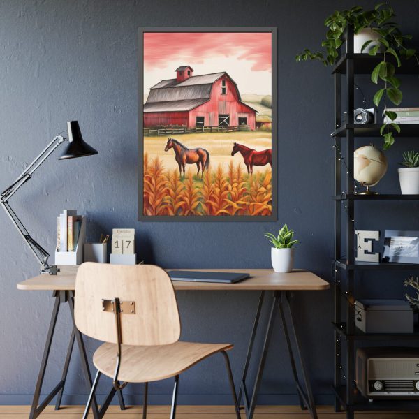 10070131723634393140_2048-1.jpeg Farm Barn With Horse Framed Poster